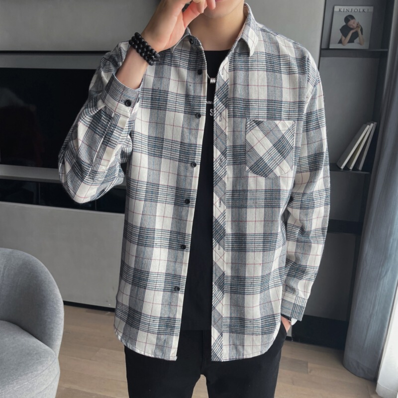 Diyu Shenlong Shirt Men's Autumn and Winter Long-Sleeved Shirt Youth Inner Wear Outer Wear Trendy Brand Men's Clothing No-Iron Simple Casual
