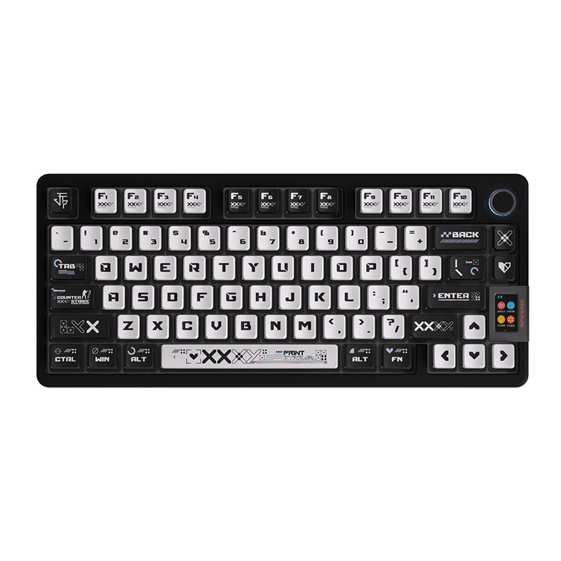 Pudding keycap set Kuromi 122-key, PBT+PC four-sided translucent double-layer printing