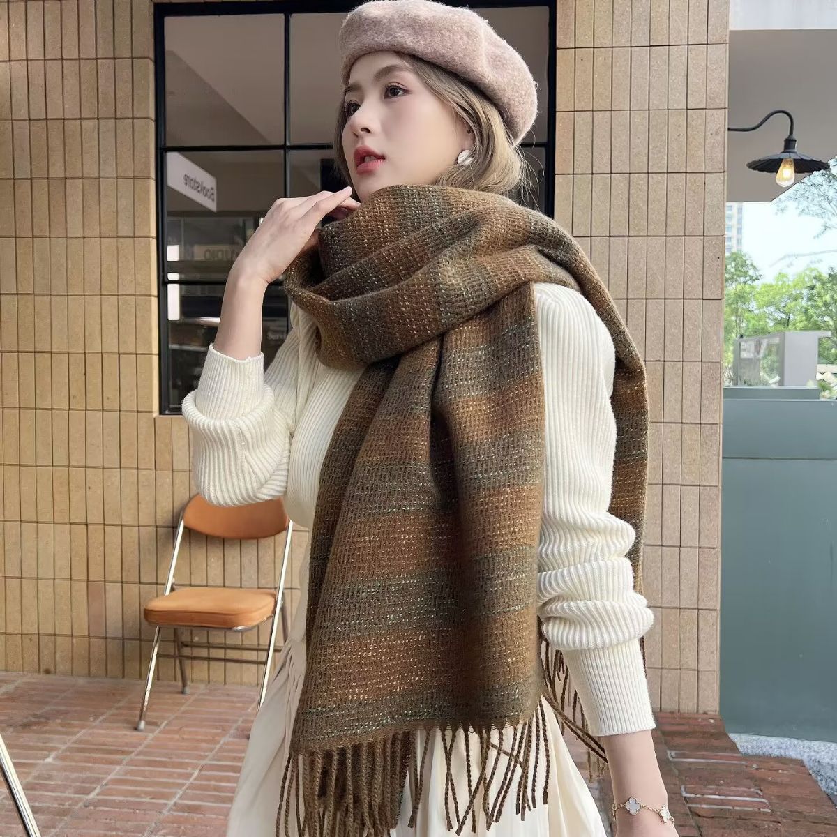 Warmer Winterschal Für Damen Aus Weichem Kaschmirimitat_voghion.com