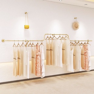 Clothing store display rack wall-mounted shelf Korean women's clothing store decoration design clothing store hanger display rack
