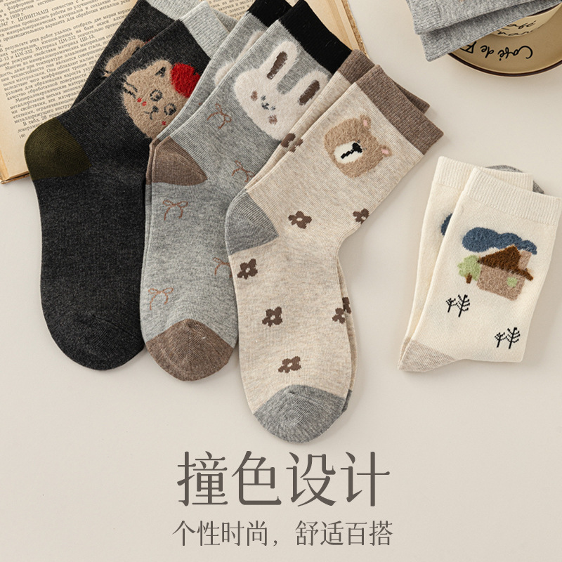 卡爱卡通袜子女秋冬无骨植绒日系中厚款韩版学生袜子中筒甜美猫咪|undefined