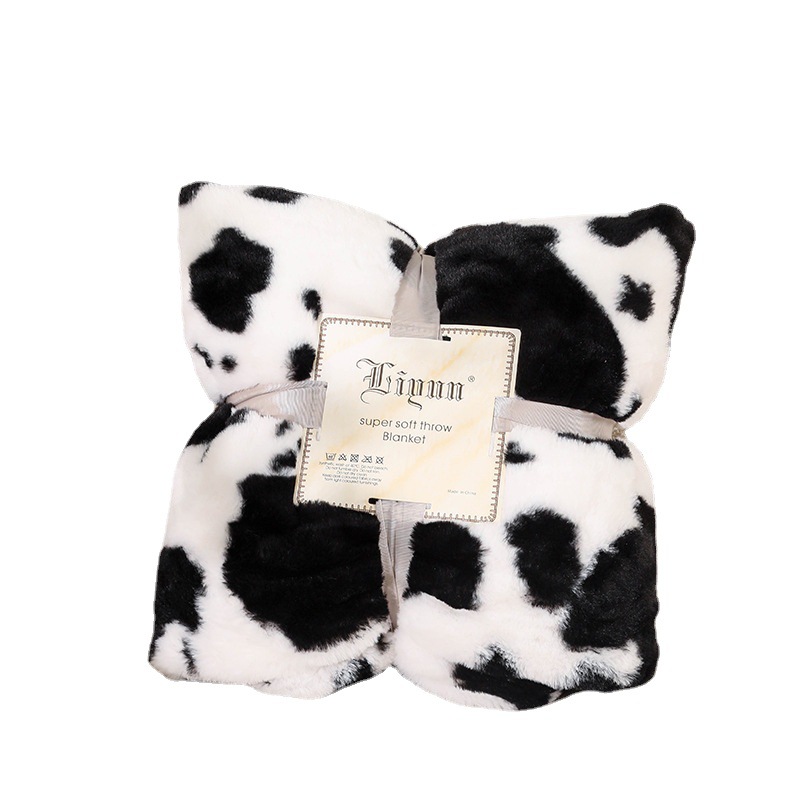 Nueva piel de conejo tela impresa manta al por mayor verano leche patrón ins estilo foto sofá manta para manta de regalo