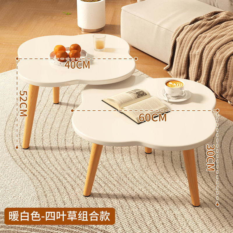 네잎클로버사이드테이블-60*30+40*52 화이트
