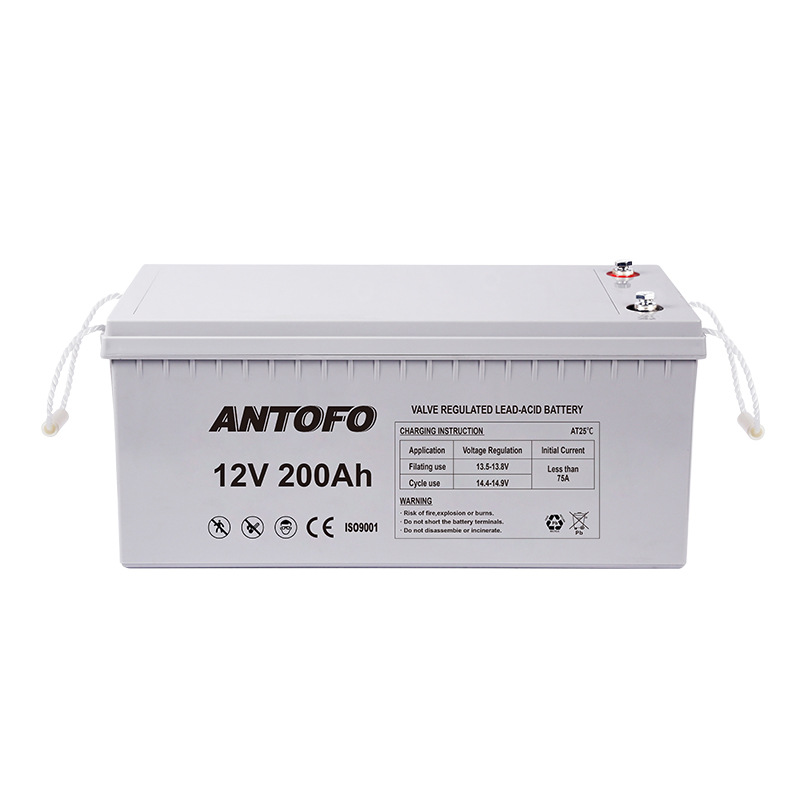 Batería solar de plomo - ácido 12v200ah lámpara de obstáculos de aviación de emergencia fotovoltaica carga coloidal fabricante de baterías