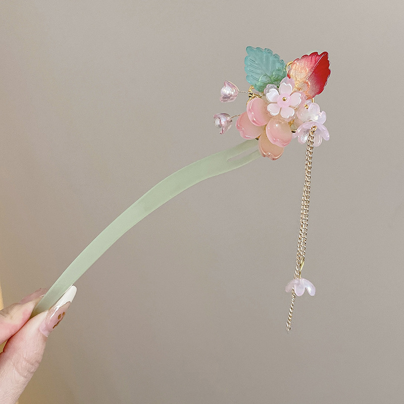 Clip de pelo de vela de jade blanco nuevo estilo antiguo chino de alta sensación de estilo de cabello de estilo chino de estilo