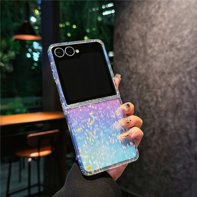 适用三星zflip7磁吸手机壳Zflip 7代折叠屏镭射渐变zflip6翻盖套|undefined