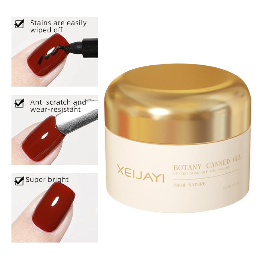 Japanese-style nail art gold jar shaping leveling glue wash-free matching nail polish glue nail beauty shop special factory wholesale