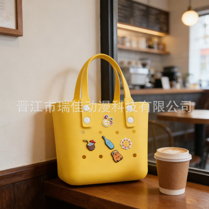 European and American Cross-Border Eva Hole Bag Can Be DIY Jewelry Storage Handbag Holiday Style Beach Bag Waterproof Lunch Bag European and American Cross-Border Eva Hole Bag Can Be DIY Jewelry Storage Handbag Holiday Style Beach Bag Waterproof Lunch Bag