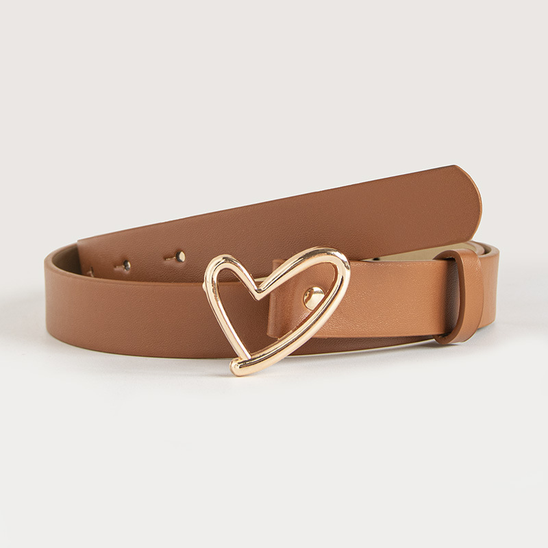 Ig Style Heart Shape Pu Leather Alloy Plating Women's Leather Belts display picture 4