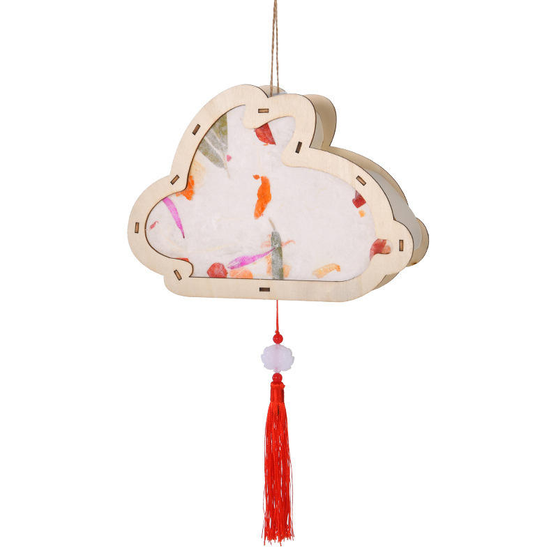 Nuevo producto linterna portátil luminosa Festival del medio otoño Hanfu linterna clásica palacio antigua linterna de loto niños hecho a mano bricolaje