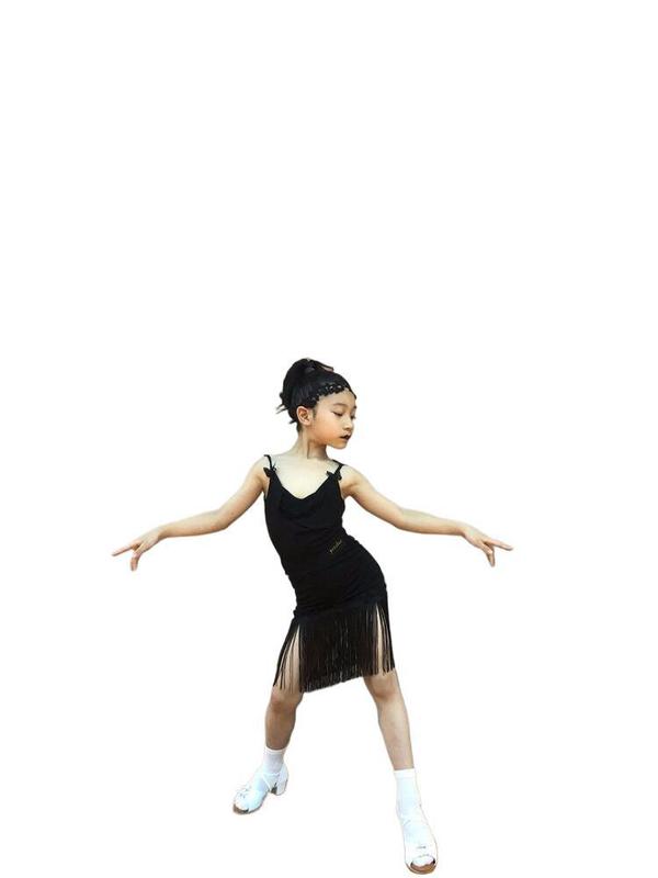 ラテンダンス服女の子夏 2022 新しいパフォーマンスサスペンダースプリット練習服インターネット有名人子供のパフォーマンス服|undefined