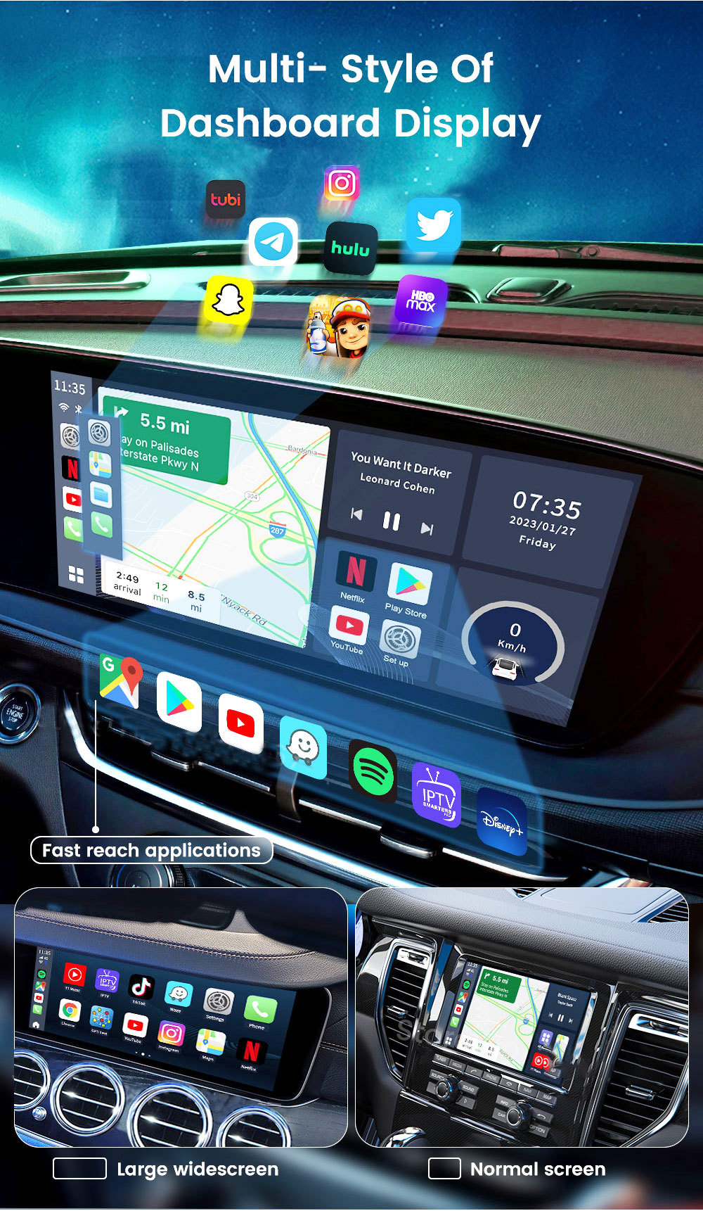 Cross-Border Wireless Carplay Box Qualcomm Qcm6225 Apple Android 13.0 System Connected In-Car Smart Box