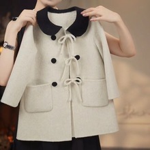 女童春秋冬呢大衣2024新款韩版中长款外套时尚洋气呢子大衣外套