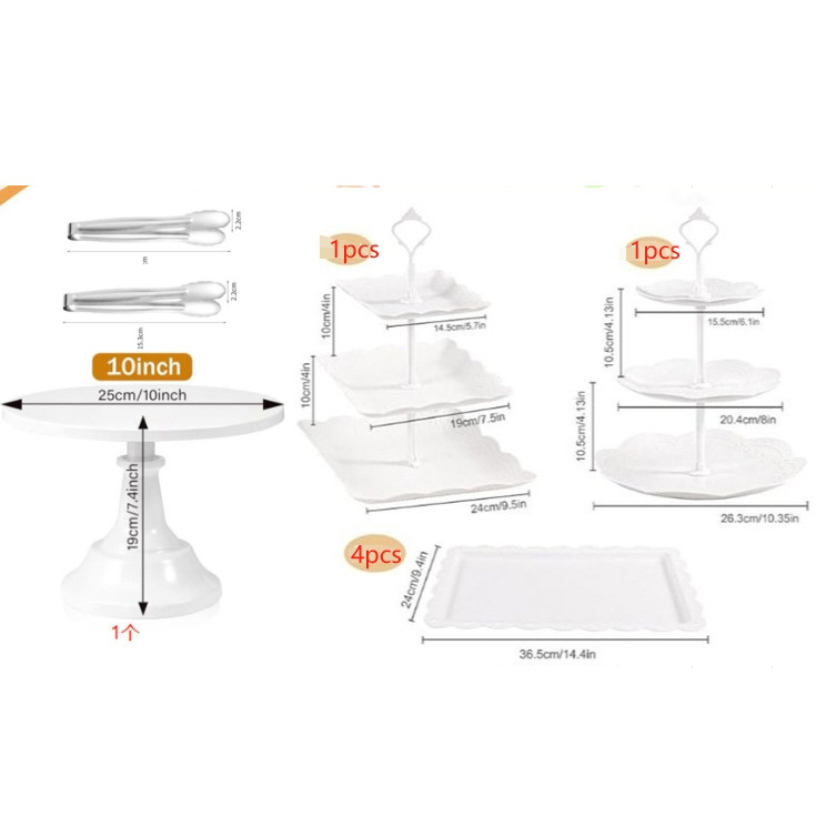 De estilo europeo de 3 capas plato de merienda plato de fruta té de la tarde postre soporte de exhibición mesa de postre soporte de la torta mesa de combinación de la torta