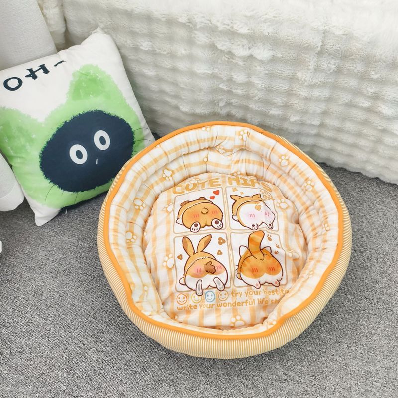 秋冬印花狗窝宠物沙发四季通用宠物窝中小型狗睡觉冬季保暖猫窝|undefined