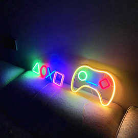 SOKKA跨境电商现货霓虹灯LED造型灯游戏机竞电手柄网红背景氛围灯