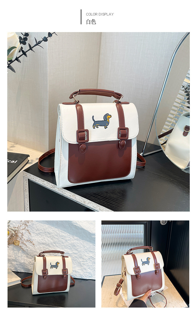 A new 2024 French retro backpack for women, a trendy and versatile single-shoulder bag with a large capacity for commuting undefined