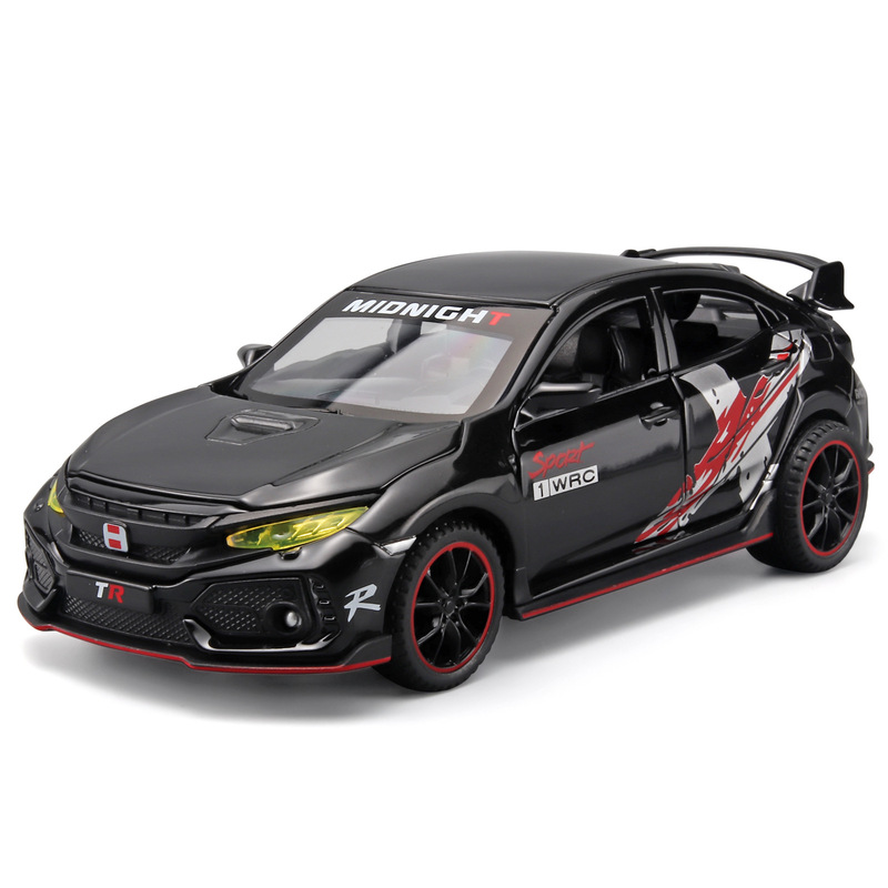(Boxed) 1:32 Alloy Honda Civic Type-R Car Model Pull Back Sound and Light Door Opening Toy Car (Boxed) 1:32 Alloy Honda Civic Type-R Car Model Pull Back Sound and Light Door Opening Toy Car