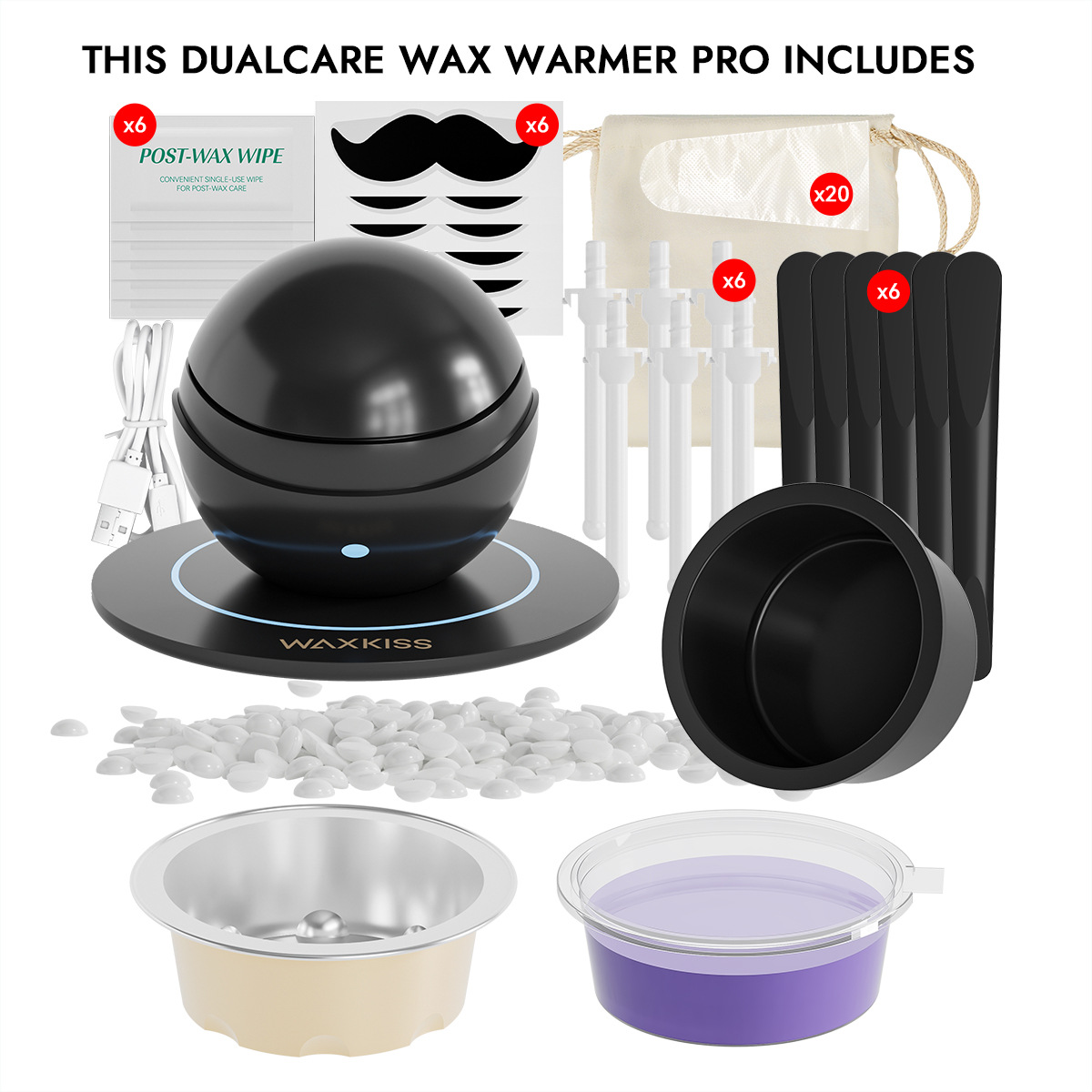 Mini Wax Melting Hair Removal Machine, Compact Round Portable Wax Heater for Body Hair Removal, Wax Bean Melting Machine Set