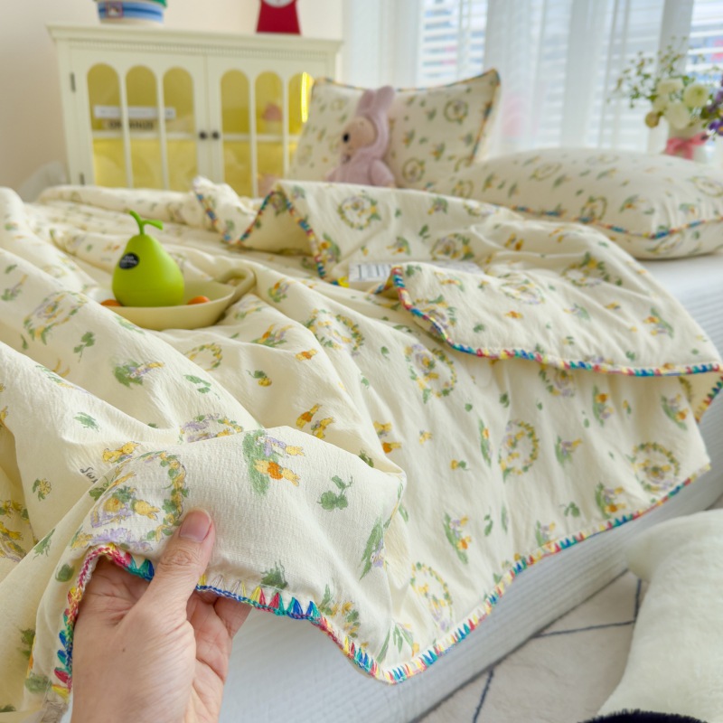 Hilo antibacteriano de doble capa edredón de verano edredón fresco de verano dormitorio pequeño fresco edredón de aire acondicionado lavable a máquina edredón fino
