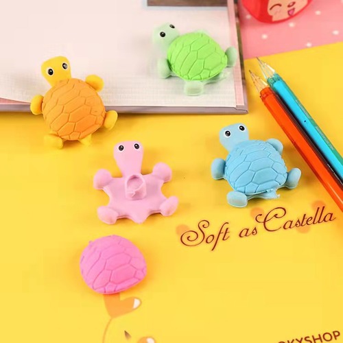 Creative cartoon turtle eraser educational detachable eraser wholesale school supplies eraser