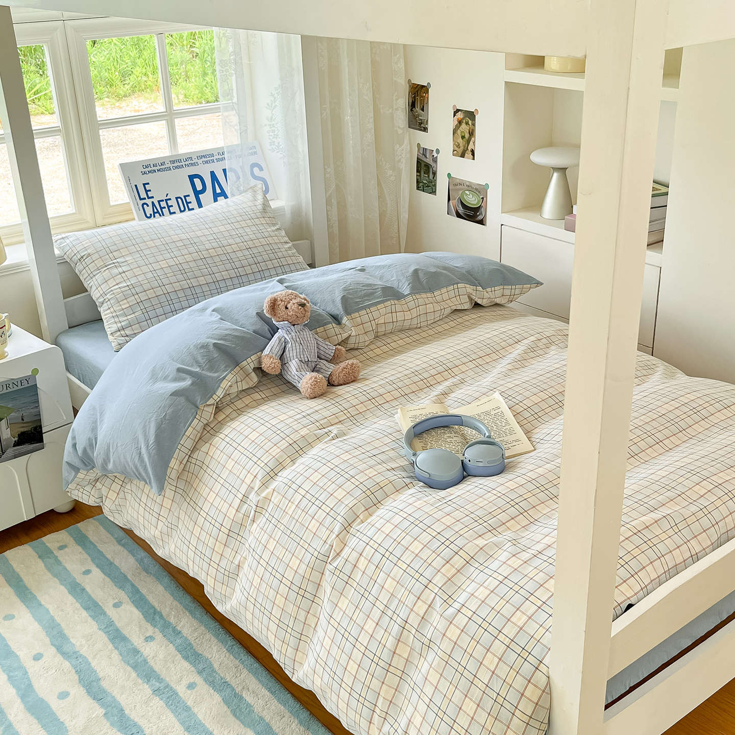 Ropa de cama de tres piezas de cama de dormitorio de algodón puro 1,5 m cama de algodón para estudiantes solteros cubierta de edredón 2025 nuevo estilo