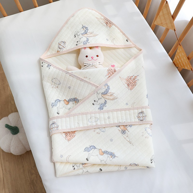 Baby Quilt Air Cotton Four Seasons Universal Newborn Birth Room Package Breathable Baby Anti-Scare Swaddling Anti-kick Quilt
