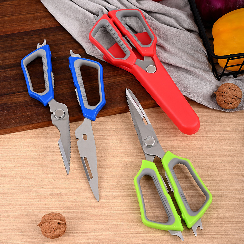 Acero inoxidable de succión magnética tijeras de refrigerador correa de tijeras cubierta de tijeras de alimentos tijeras de hueso de pollo tijeras de hueso de pescado tijeras de barbacoa desmontables