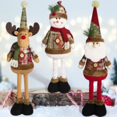 クリスマス人形クリスマス伸縮老人雪だるまヘラジカクリスマス装飾用品クリスマス雰囲気感装飾品