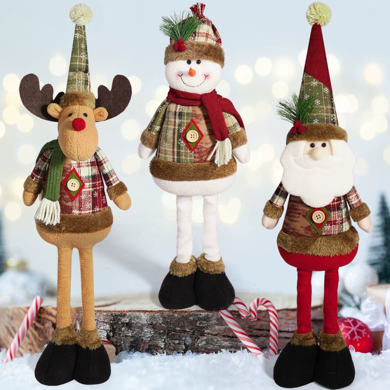 Telescopic Christmas doll for elderly, atmospheric decorations