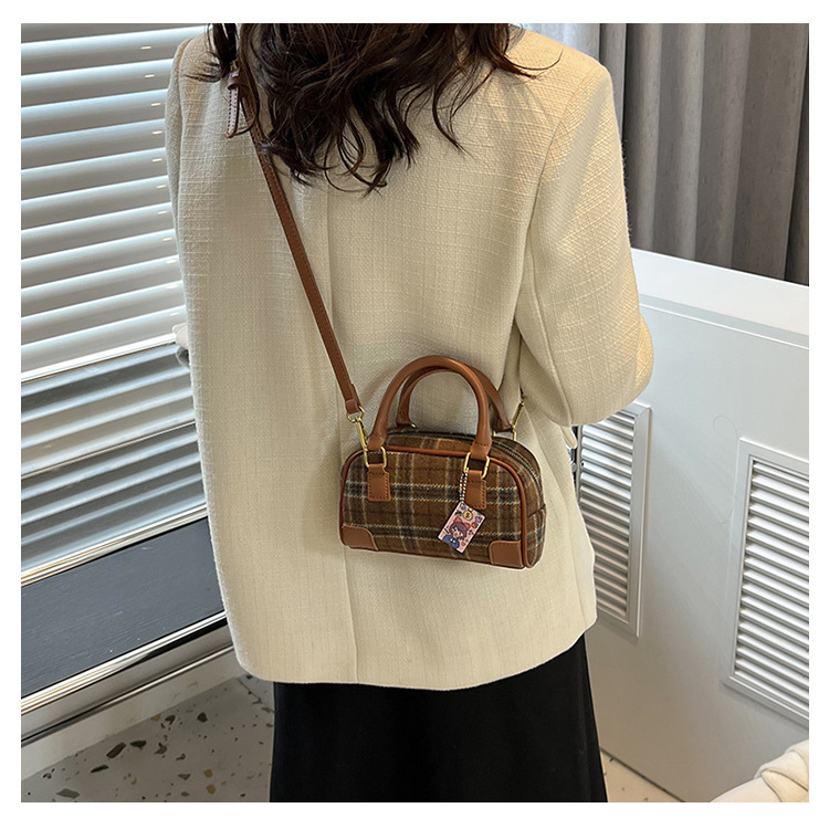 Borsa a tracolla a quadri per donna, elegante borsa a spalla tartan_voghion.com