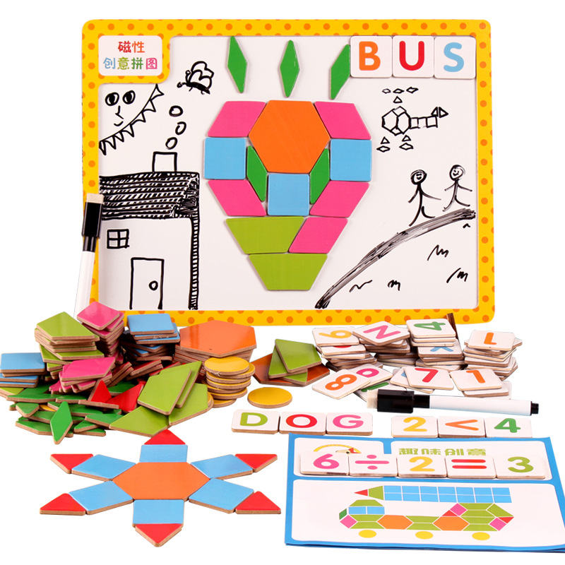 Montessori Baby Early Education Juguetes educativos 2-3-6 años Números, letras, inteligencia, rompecabezas magnéticos, rompecabezas divertidos