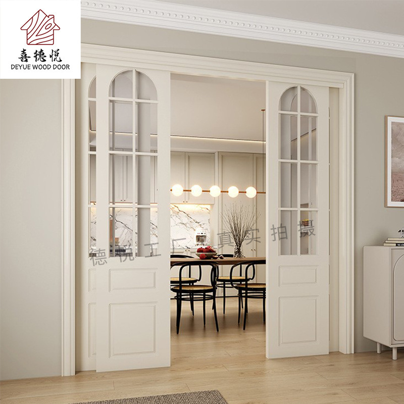 High-End Solid Wood Folding Sliding Door, Suitable for Bathroom/Kitchen/Balcony, Customizable Size, Direct Sales from Manufacturer