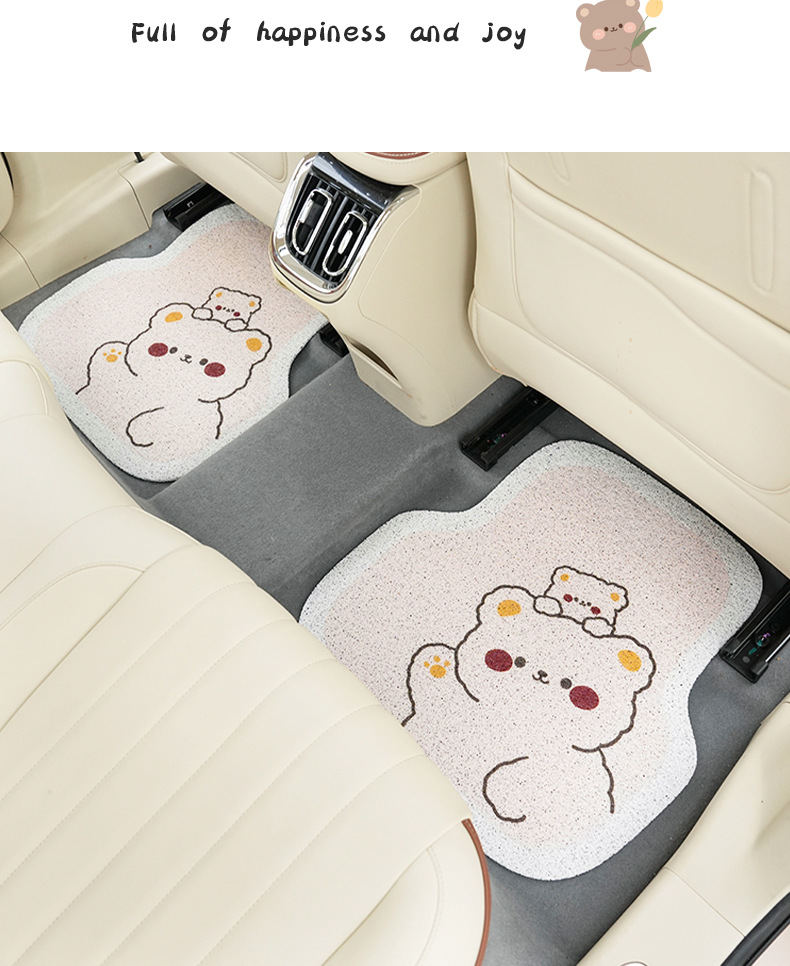 Manufacturer Customized Cartoon Car Floor Mats, Cute Non-Slip Car Foot Mats, Universal Wire Loop Easy-To-Clean Car Floor Mats