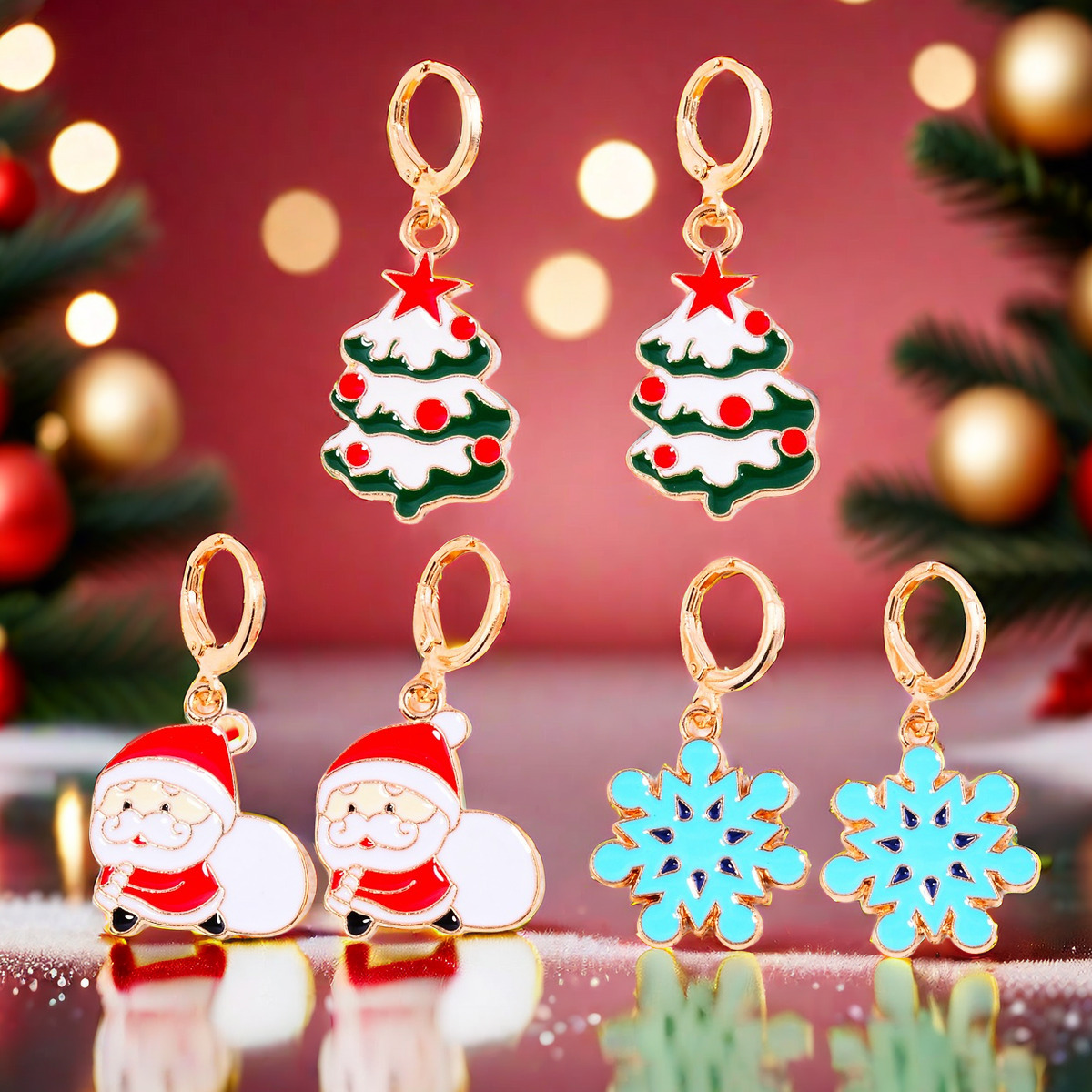 Street Occasion Cute Snowflake Drop Earrings