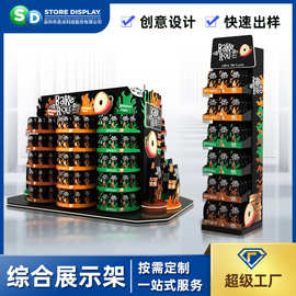薯片零食品牌定制塑料展示架 中岛/方箱/挂钩型雪弗板展示架定制