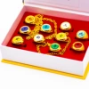 Ring 10 set of golden box chains randomly