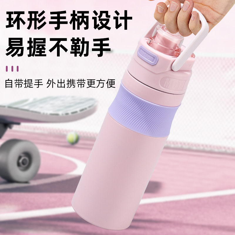 316 Taza de aislamiento de acero inoxidable Taza de coche de doble bebida con transportador Botella de agua para deportes al aire libre portátil de alto valor para niños y niñas