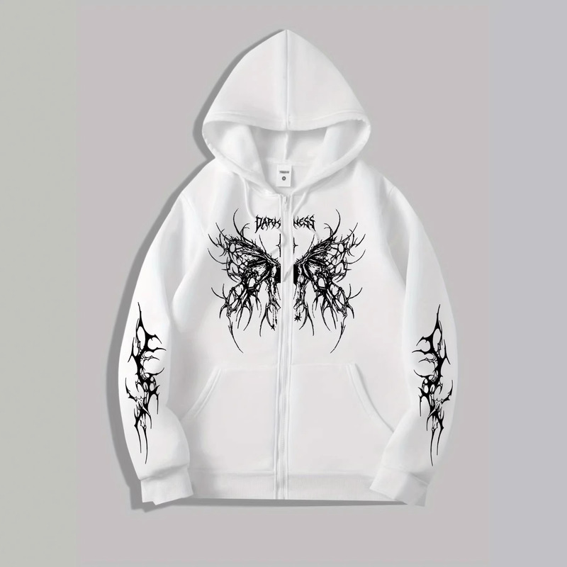 Dark Sweatshirt Women's Hoodie Gothic Y2K Couple Harajuku Large Size Printed Hooded Sweatshirt Dark Sweatshirt Women's Hoodie Gothic Y2K Couple Harajuku Large Size Printed Hooded Sweatshirt
