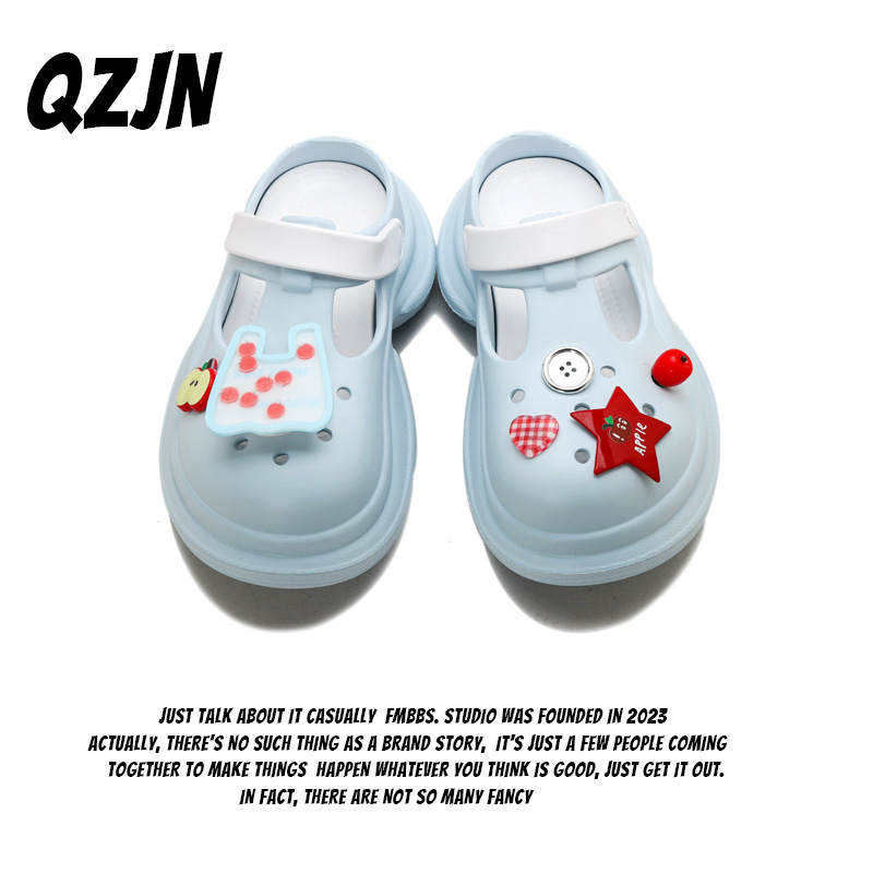 Cartoon summer universal fashionable Crocs-style slippers platform