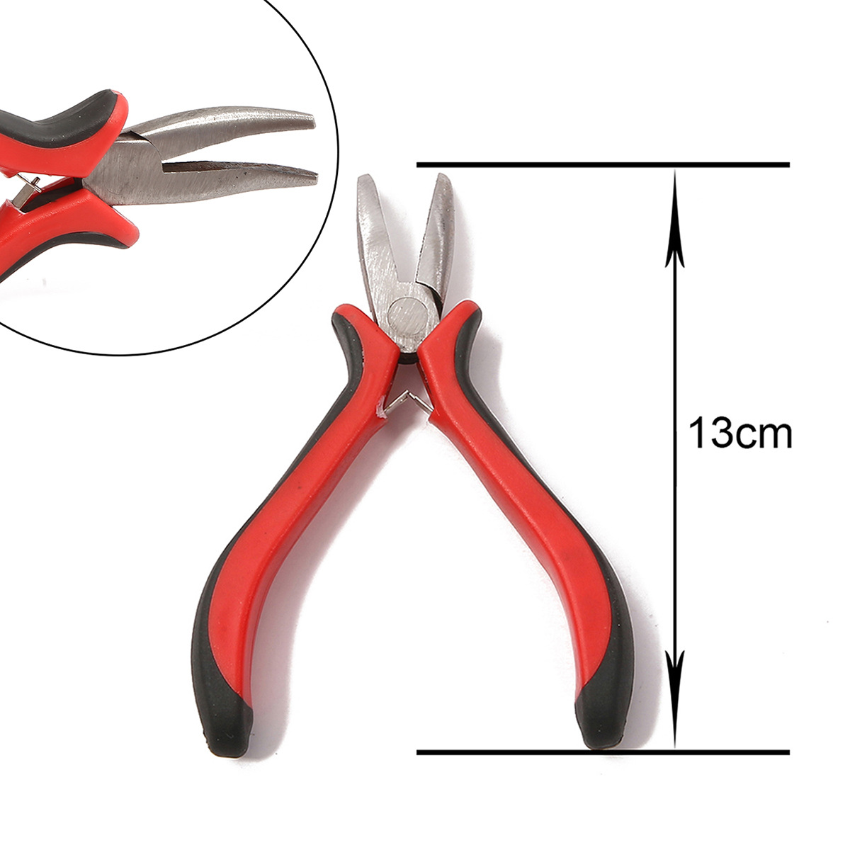 Black/red handle crooked mouth toothless pliers