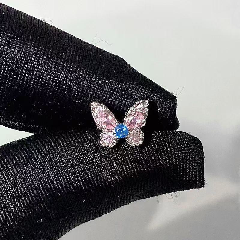 Tricolor de mariposa de polietileno diseño de diversión dulce hermana coreana INS estilo de explosión agujeros de orejas huesos de orejas