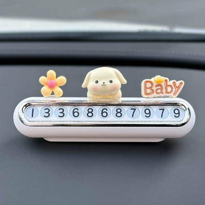Cute and high-end temporary Nömrəli dayanma kartı - parking-sign-white-puppy