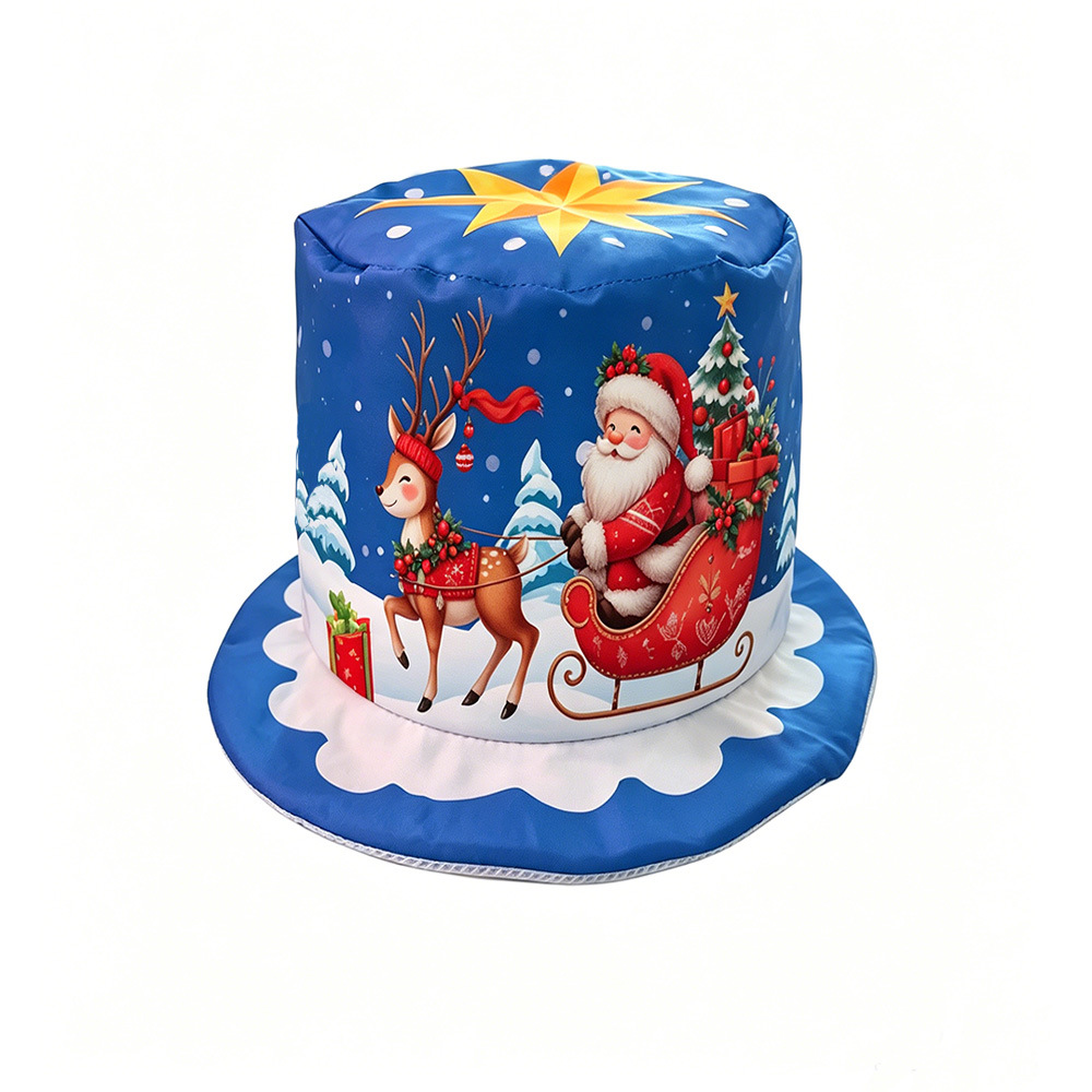 Nuevo sombrero de Navidad transfronterizo de EE.UU. Tío Sam sombrero navideño accesorios de decoración de dibujos animados para niños sombrero alto sombrero superior image 13
