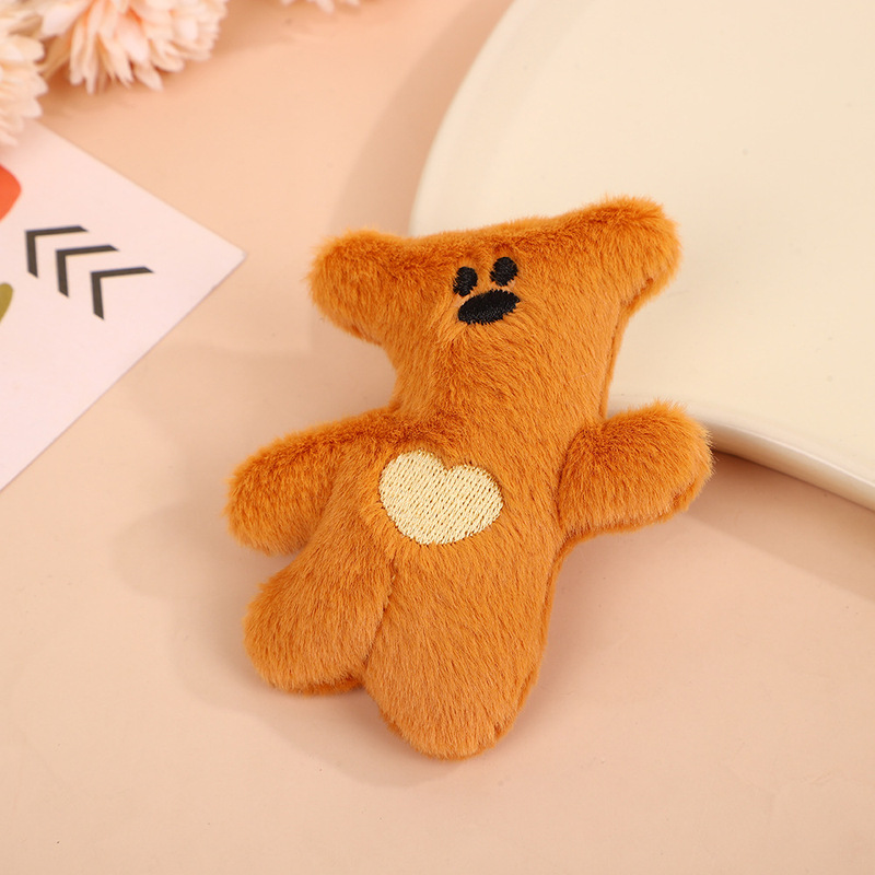 漫画の頭が曲がったクマのバッグペンダントぬいぐるみ子犬 diy ブローチアクセサリー親友カップルガールハートペンダント|undefined