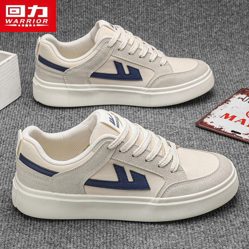Warrior Official Genuine Sneakers for Men, Trendy Shoes 2026 New Classic Hot-Selling Versatile Casual White Canvas Shoes