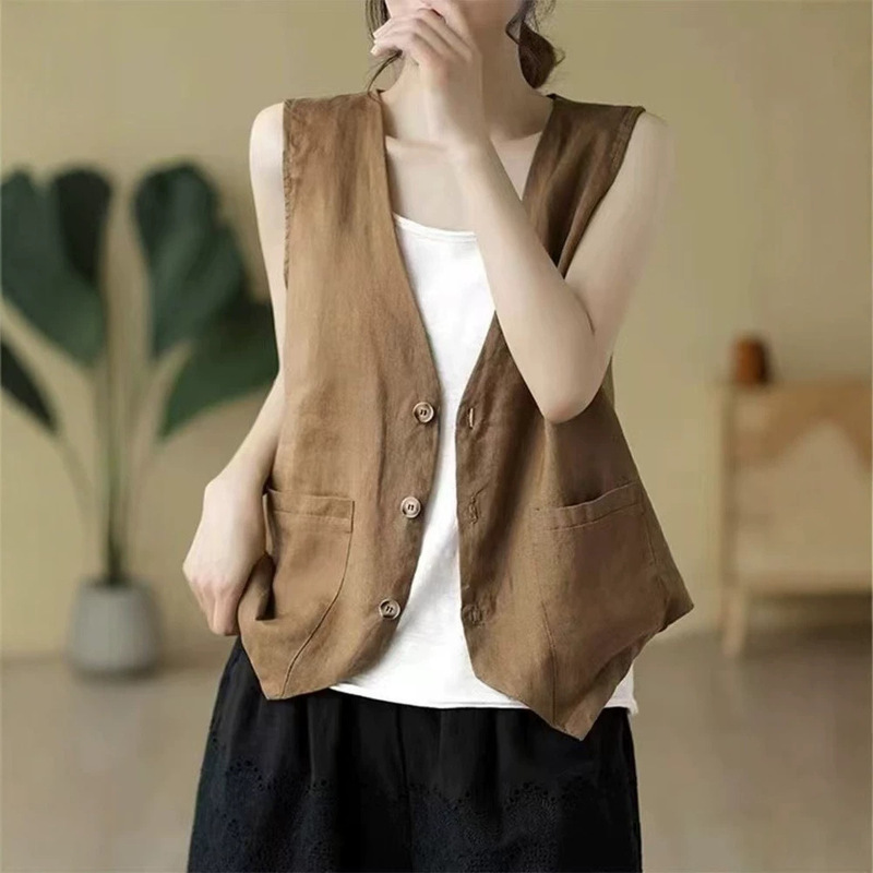 2025 All-match Casual Women's Thin Vest Women's New Summer Top Casual Western Style Short Vest