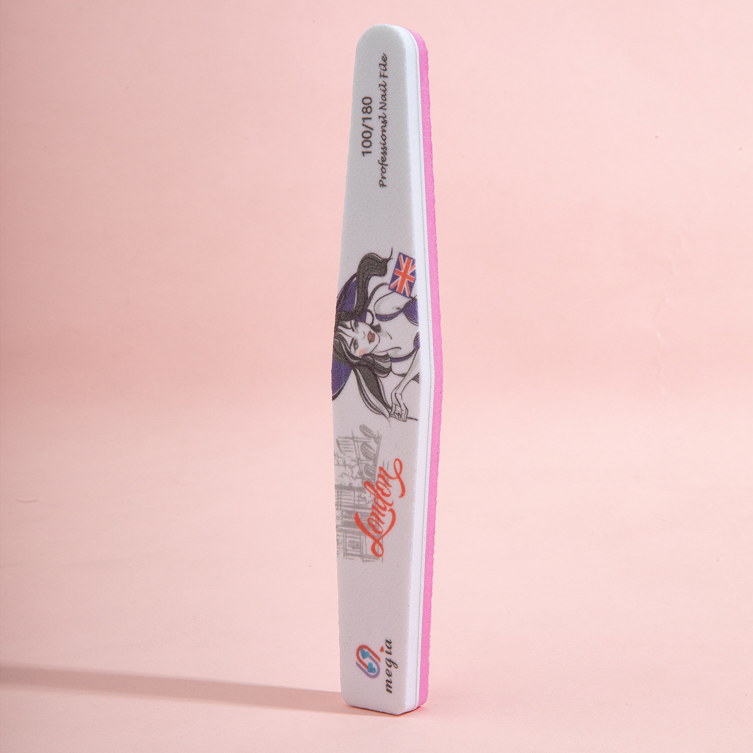 Venta caliente transfronteriza tiras de hilo impreso para uñas de alta calidad lima de uñas serie lavado papel de lija tiras de lijado en forma de media luna