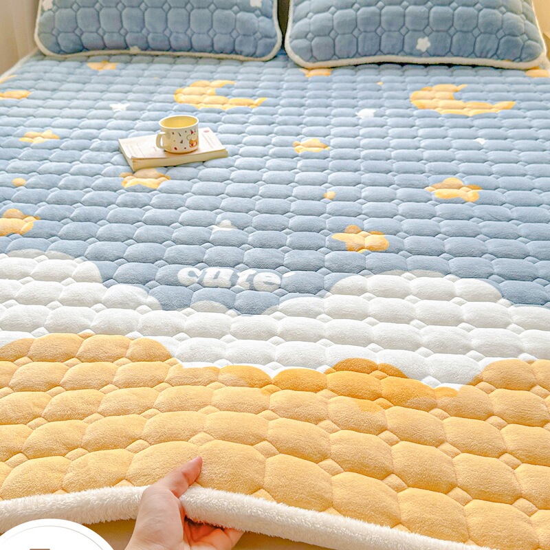 Milk Velvet Mattress Cushion Household Velvet Blanket Mattress Dormitory Student Single Winter Fleece-Lined Mattress Cushion Milk Velvet Mattress Cushion Household Velvet Blanket Mattress Dormitory Student Single Winter Fleece-Lined Mattress Cushion