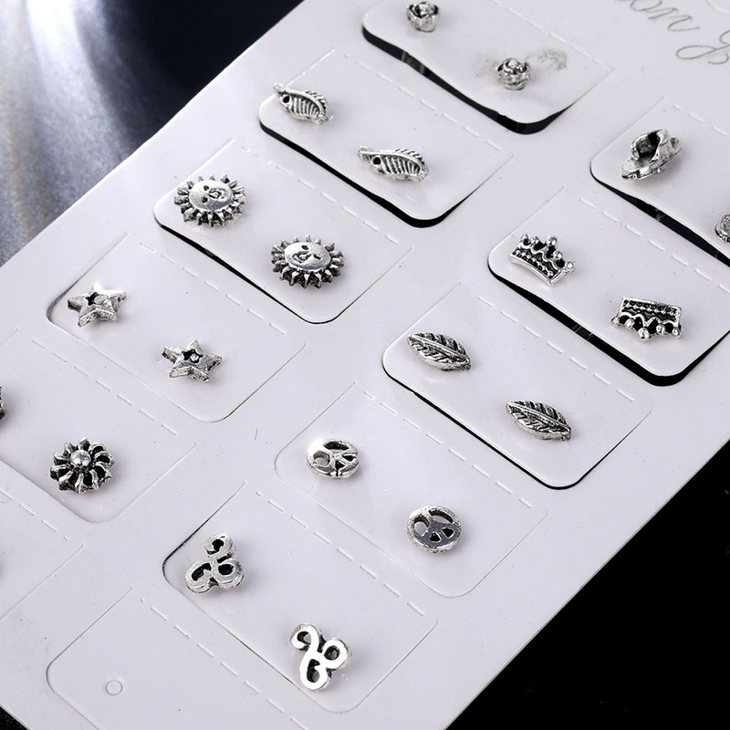 European Retro Style Men's Earrings With Celestial And Nature Motifs_voghion.com